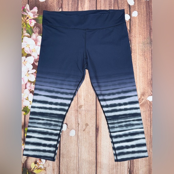 Under Armour Blue and White Capri Ombre Leggings - Picture 1 of 4